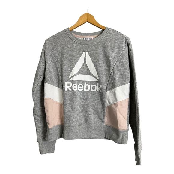 Reebok Gray Sweatshirt Pullover Casual Athleisure Comfy Streetwear Utility S - Picture 1 of 5